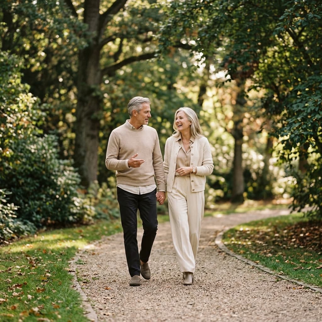 Una pareja caminando de la mano, acompañándose hacia el futuro
